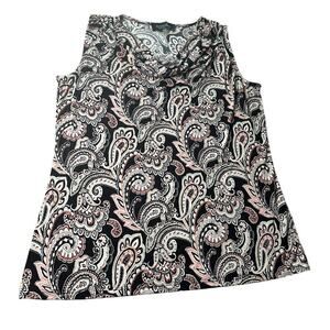 Evan Picone paisley sleeveless top size large